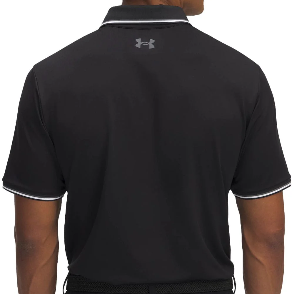 Under Armour Playoff 3.0 Rib Polo Shirt - Black/White/Castlerock - Image 2