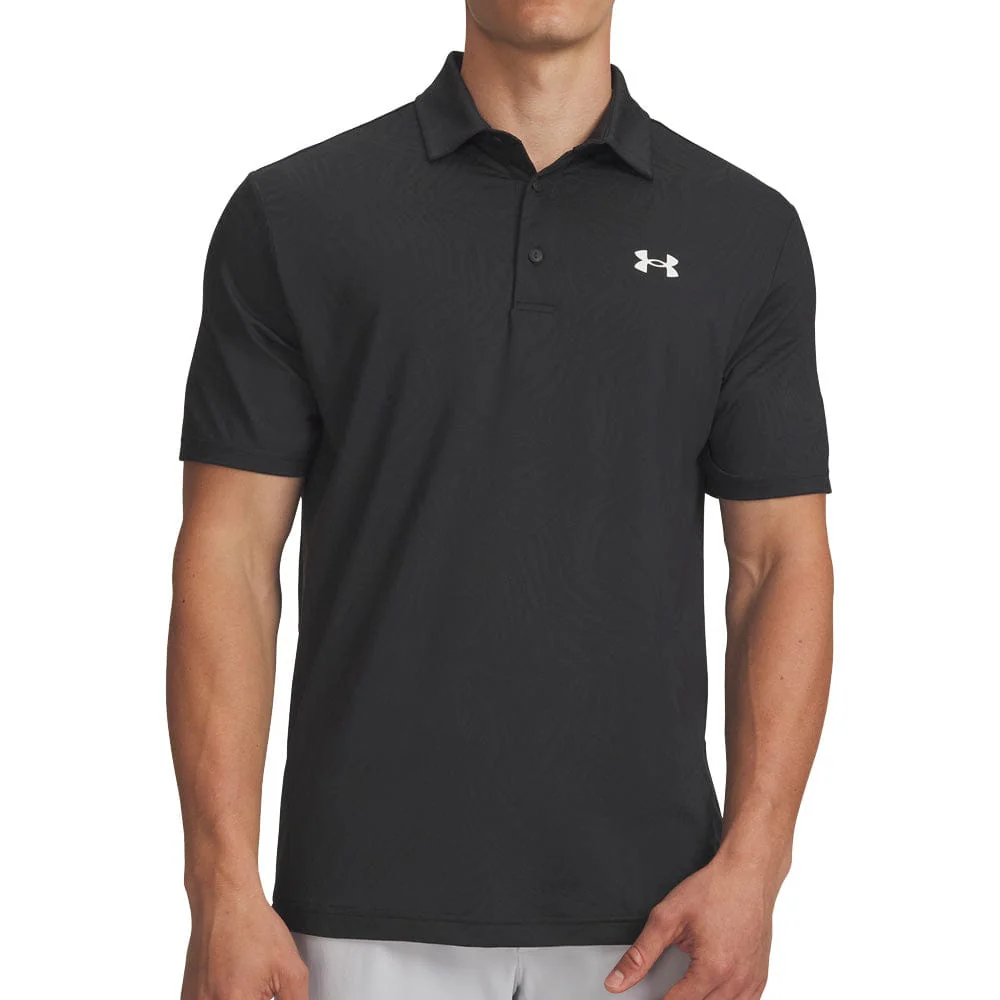 Under Armour Playoff Jacquard Polo Shirt - Black/Anthracite/White