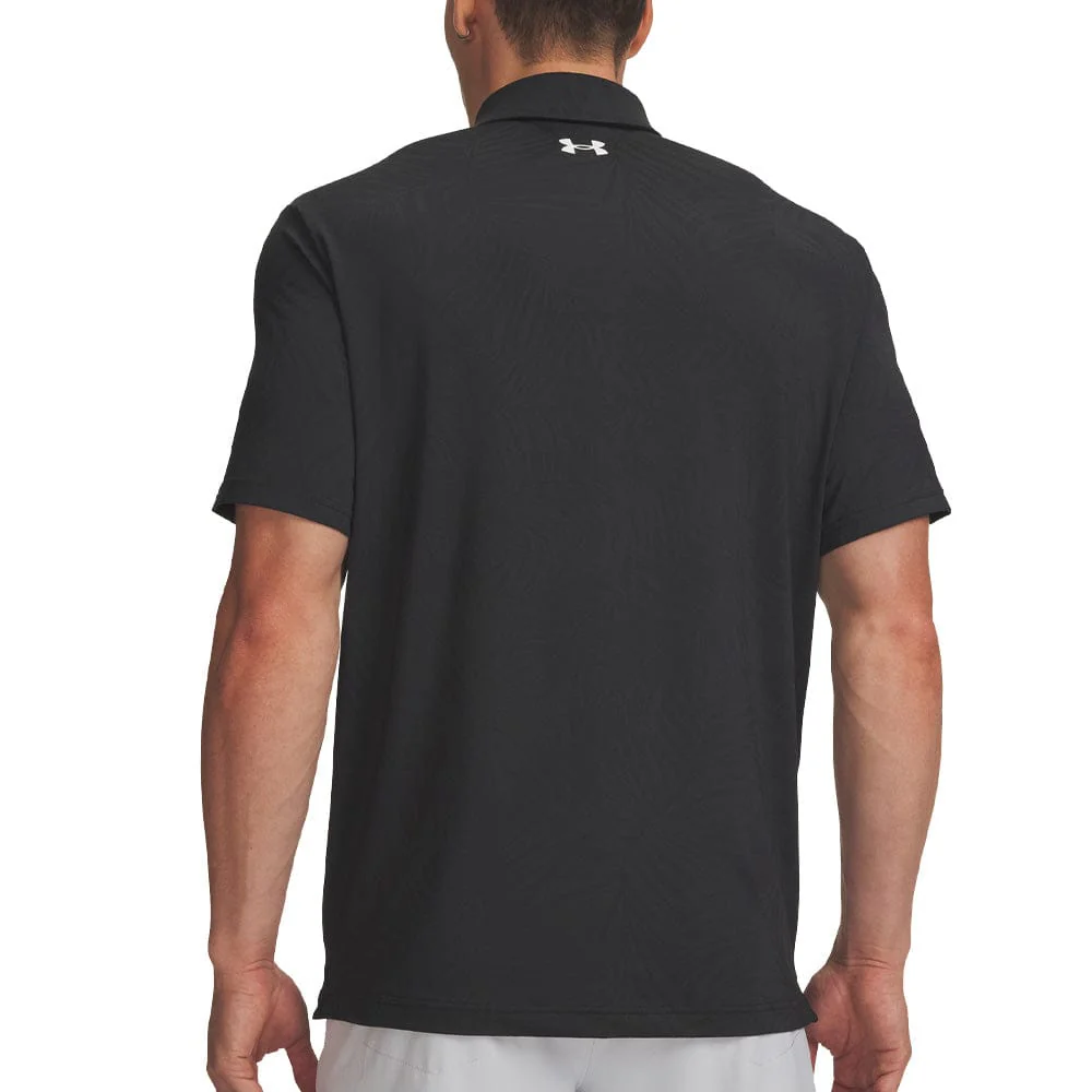 Under Armour Playoff Jacquard Polo Shirt - Black/Anthracite/White - Image 2