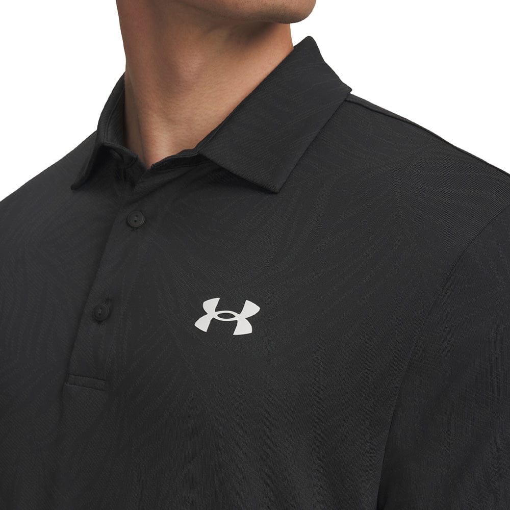 Under Armour Playoff Jacquard Polo Shirt - Black/Anthracite/White - Image 3