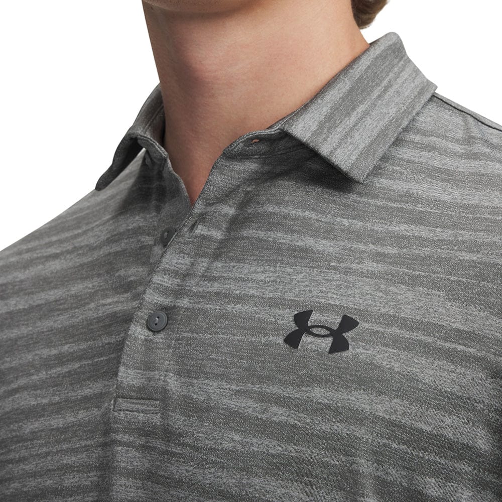 Under Armour Playoff Jacquard Polo Shirt - Clay Green/Titanium/Black - Image 3