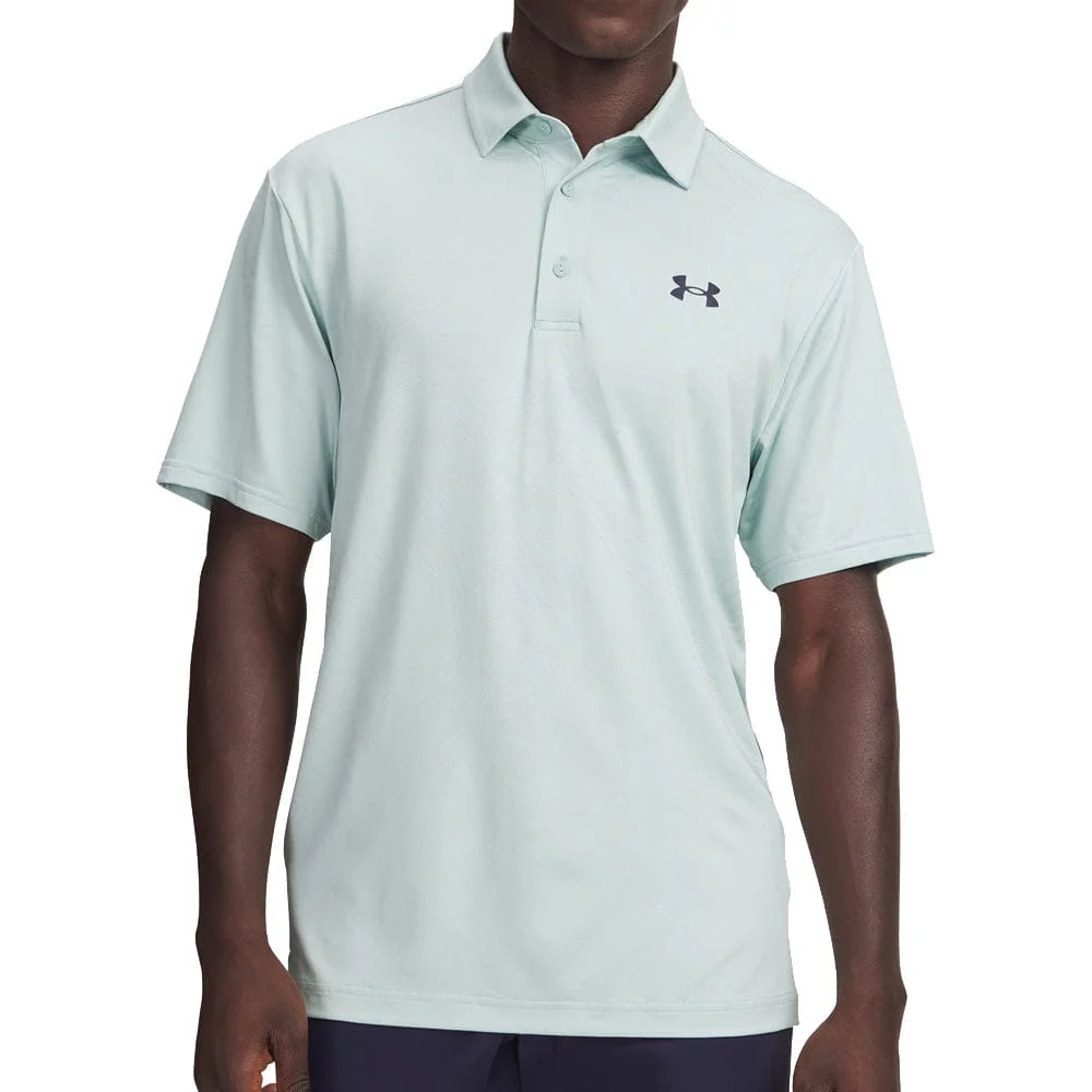 Under Armour Playoff Jacquard Polo Shirt - Enamel Blue/Illusion Green/Midnight Navy