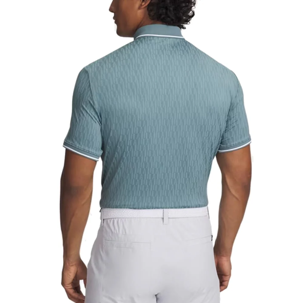 Under Armour Playoff Sport Jacquard Polo Shirt - Jasper Blue/White/White - Image 2