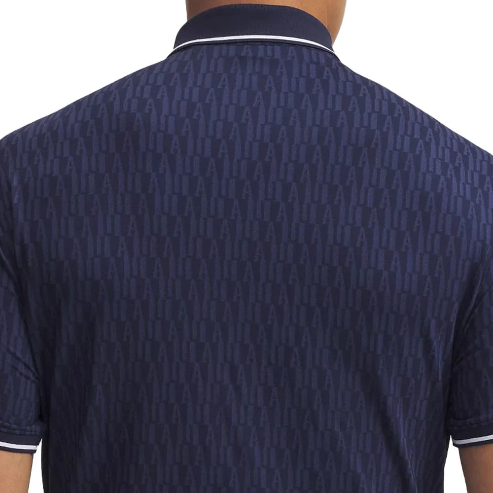 Under Armour Playoff Sport Jacquard Polo Shirt - Midnight Navy/White - Image 4