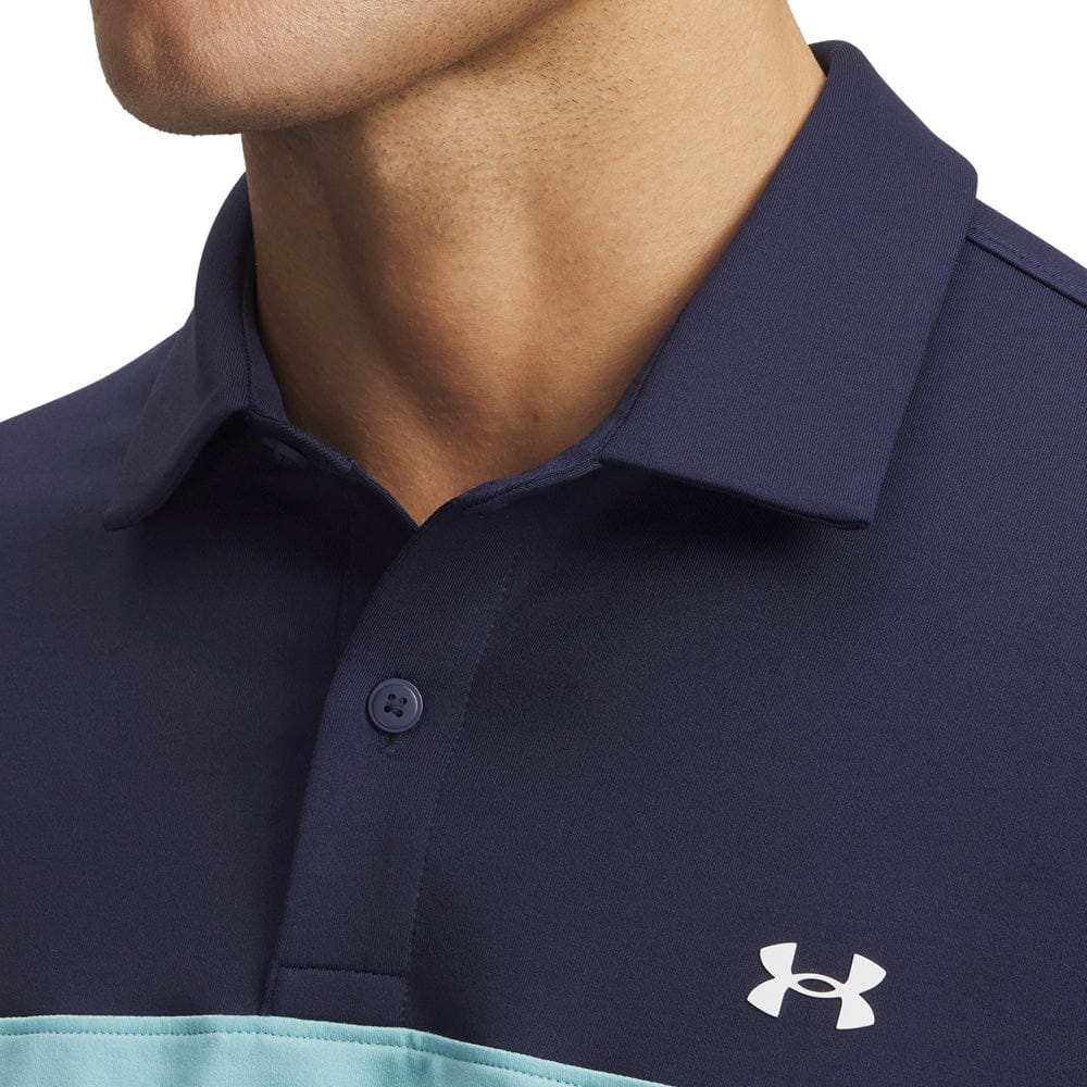 Under Armour T2G Colorblock Polo Shirt - Blue Haze/Midnight Navy/White - Image 3