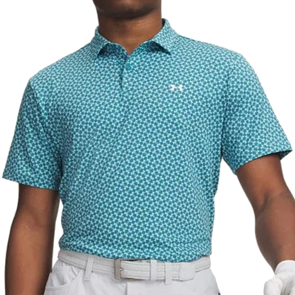 Under Armour T2G Printed Polo Shirt - Boundless Blue/Blue Haze/White
