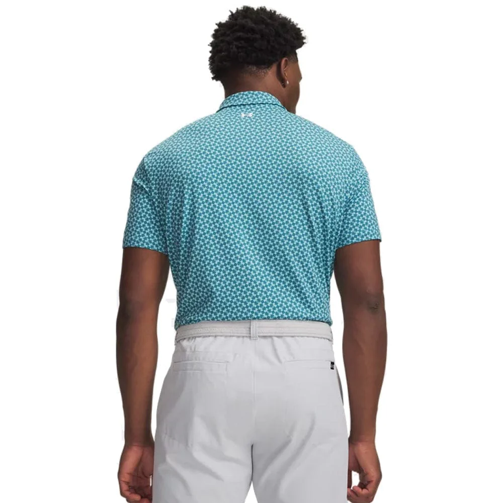Under Armour T2G Printed Polo Shirt - Boundless Blue/Blue Haze/White - Image 2