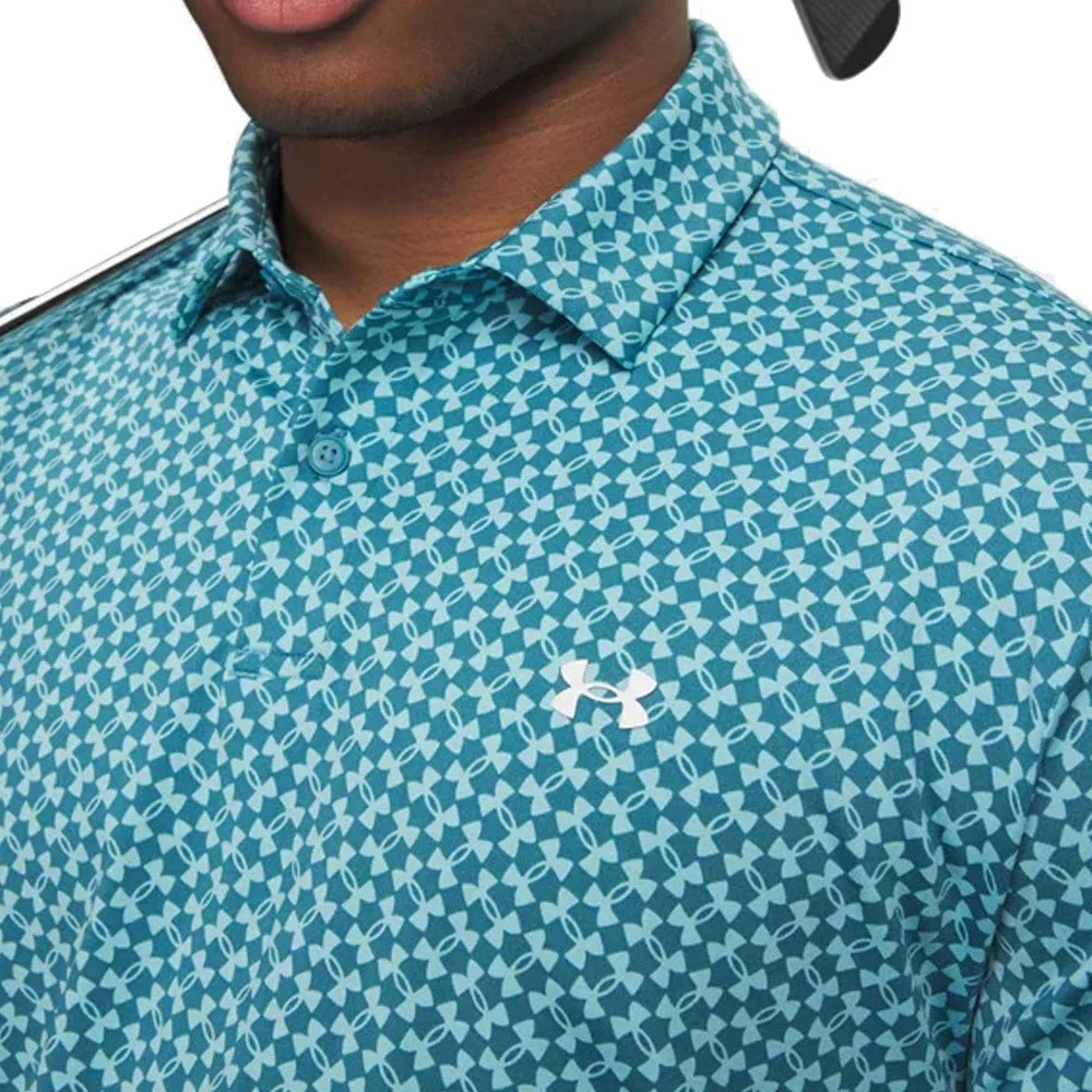 Under Armour T2G Printed Polo Shirt - Boundless Blue/Blue Haze/White - Image 3