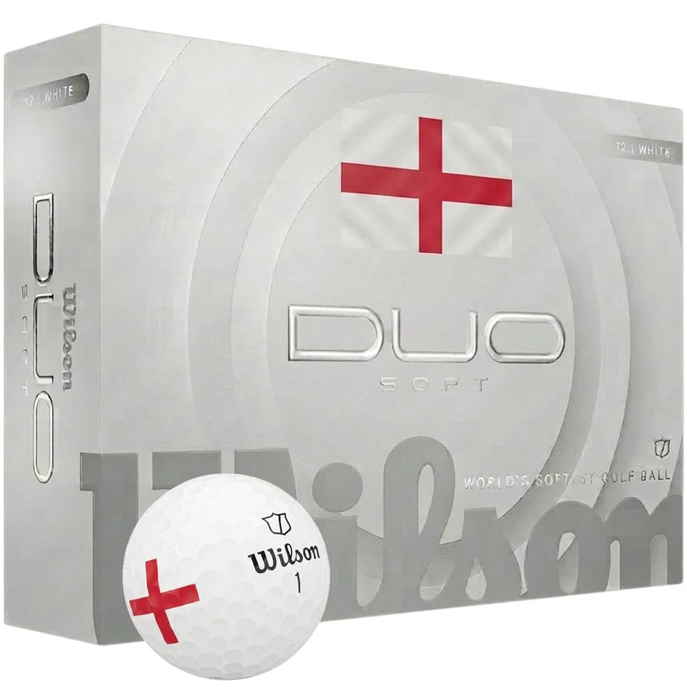 Wilson Duo Soft Golf Balls - St Georges Cross - White 12 Pack